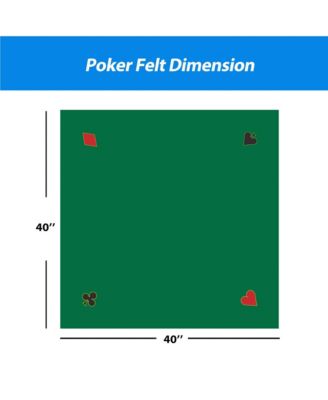 40" x 40" Poker Card Playing Tabletop Felt, Casino Playing Card Poker Layout Mat for Table Top