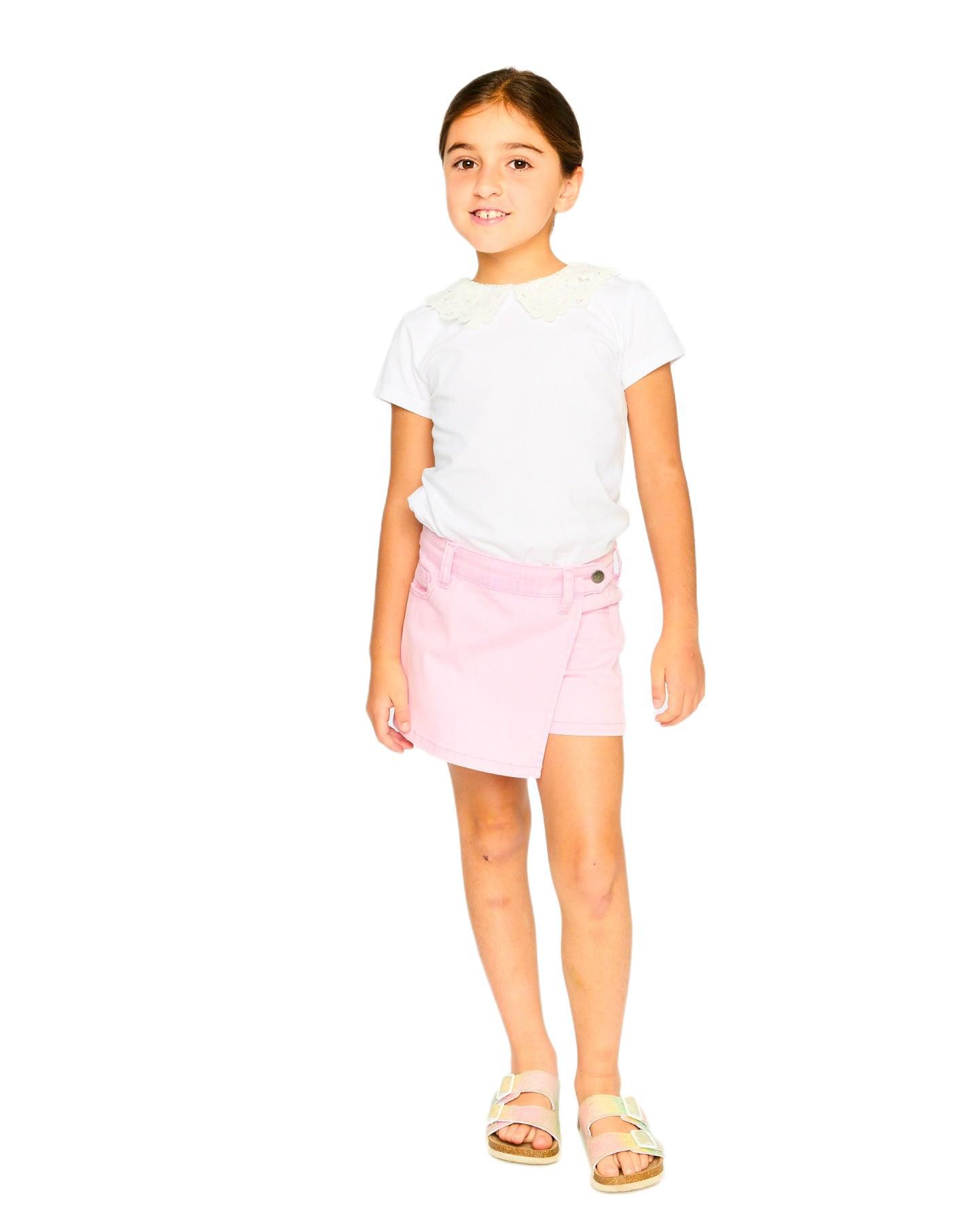 Юбка-шорты Deux par Deux Stretch Twill Skort для девочек-малышей, цвет: Розовый — фото 2