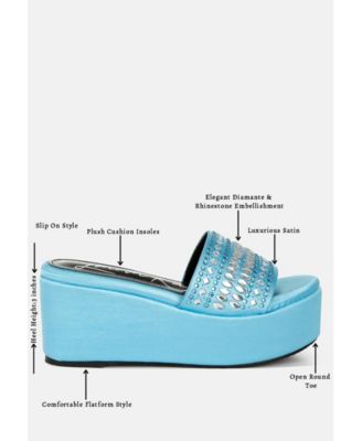 Womens Batanga Diamante & Rhinestone Detail Stylish  Flatforms