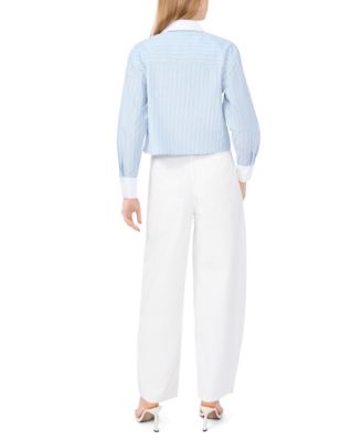 Women's Collared Buttoned Long-Sleeve Shirt