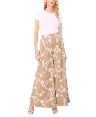 Women's Elastic Waistband Wide-Leg Pants