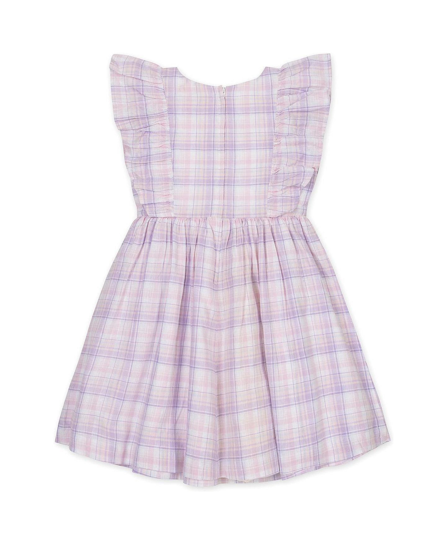 Платье Hope & Henry Linen Flutter Sleeve Pinafore Dress для девочек, цвет: Клетчатый — фото 4
