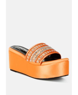 Womens Batanga Diamante & Rhinestone Detail Stylish  Flatforms