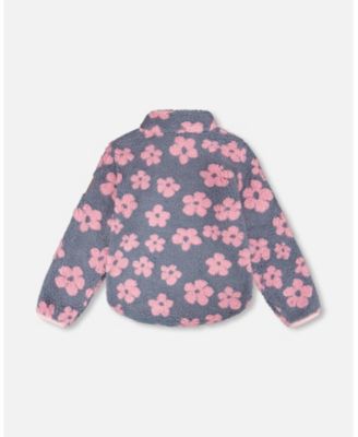 Toddler Sherpa Jacket Pink Flowers