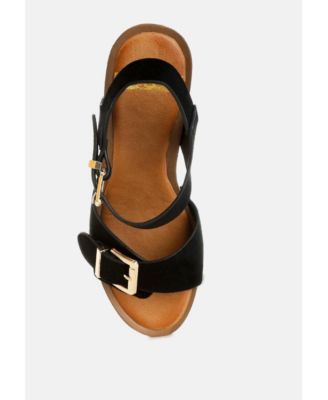 Womens Lhasa Real Suede Leather Clog Sandals