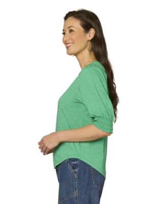 Petite Elbow-Sleeve Knit Top