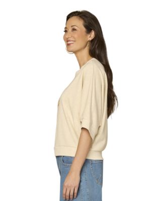Petite Crewneck Dolman Short-Sleeve Top