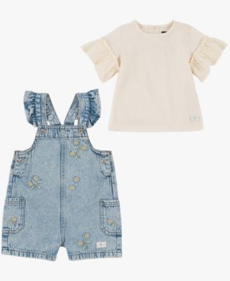 Baby Girls' Crewneck Top & Shortall, 2-Piece Set