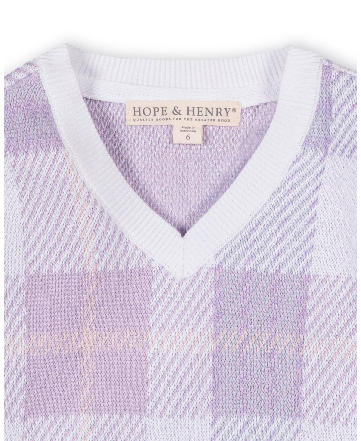 Hope & Henry Toddler Boys Organic Long Sleeve V-Neck Intarsia Sweater