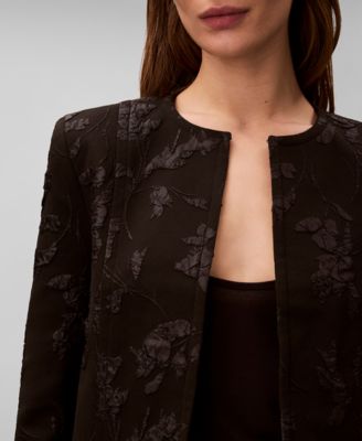 Women's Novelty Crew Neck Cropped Jacket