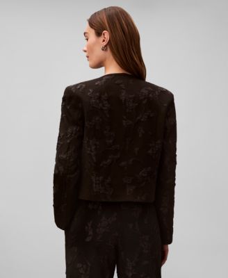 Women's Novelty Crew Neck Cropped Jacket