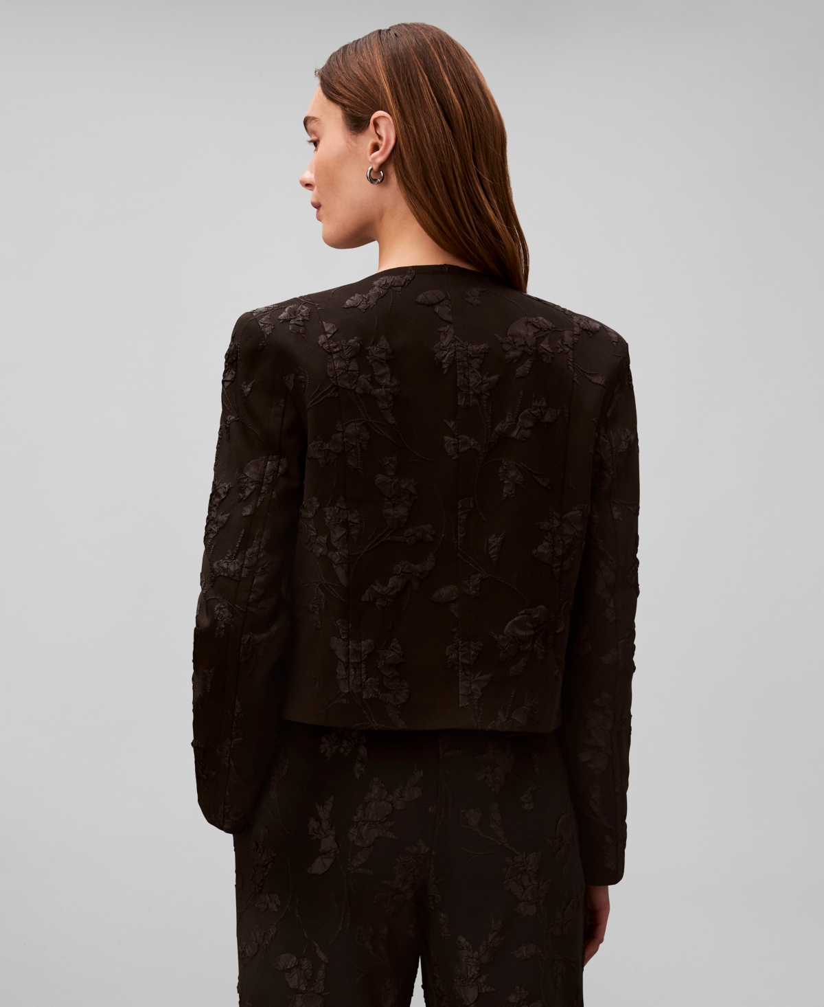 Calvin Klein Women's Novelty Crewneck Cropped Jacket