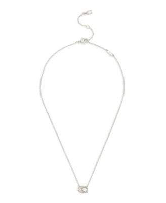 Faux Stone Pav&eacute; Signature C Necklace