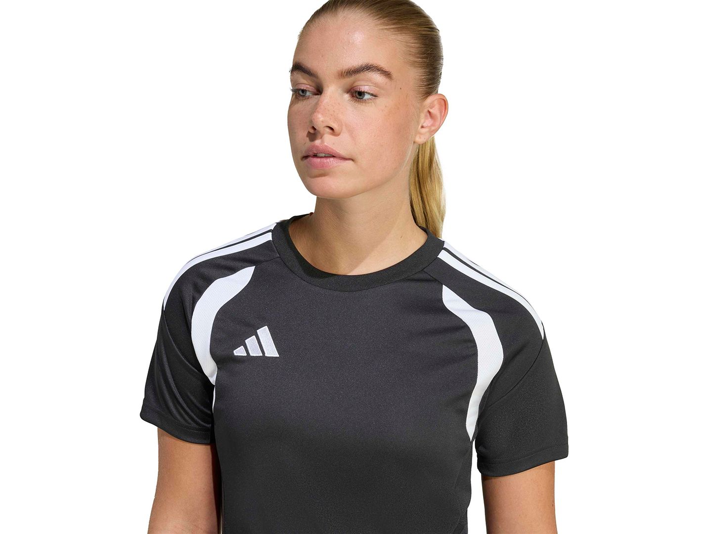 Женская футболка adidas Tiro 26 League Soccer Jersey T-Shirt, цвет: Чёрный / Белый — фото 9