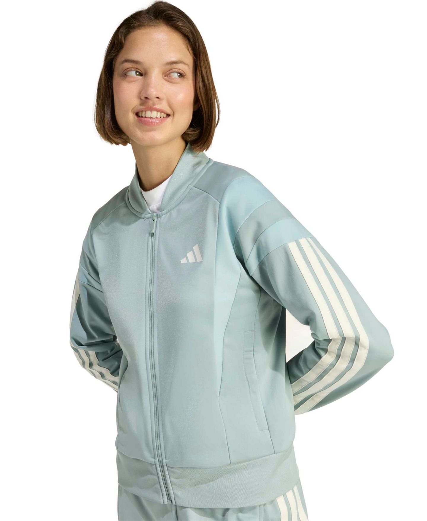 Женская куртка adidas Mock Neck Track, цвет: Пастельный зелёный — фото 3