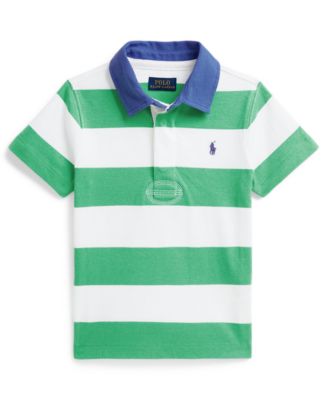 Boys' 2-7 Striped Cotton Short-Sleeve Rugby Shirt