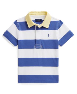 Boys' 2-7 Striped Cotton Short-Sleeve Rugby Shirt