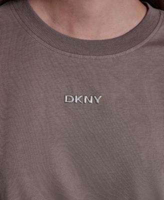 Women's Metallic Bubble Logo Drop Shoulder Pull-On T-Shirt