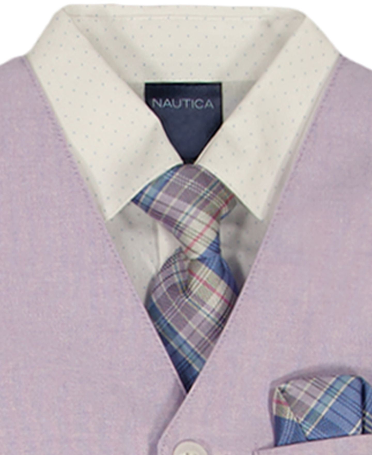 Детский комплект Nautica из 5 предметов: рубашка, жилет, галстук, платок, брюки, цвет: Лавандовый / Слоновая кость — фото 7