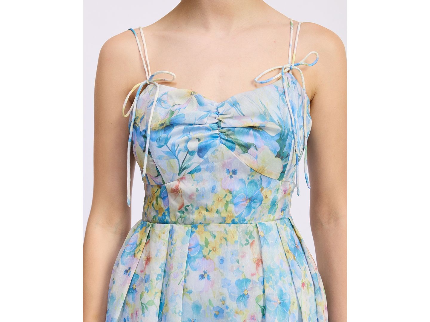 Женское платье En Saison Vivian Sleeveless Midi, цвет: Слоновая кость синий жёлтый — фото 8