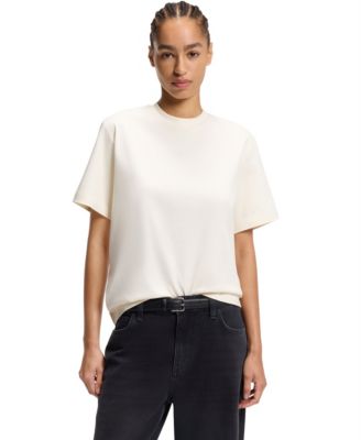 BOSS by Women's Mercerized Cotton Relaxed-Fit T-Shirt