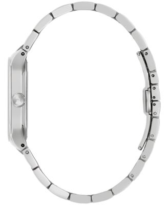 Men's Latin Grammy Modern Millennia Silver-Tone Stainless Steel Bracelet Watch 30mm