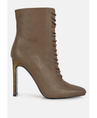 WYNDHAM Womens Lace Up Leather Ankle Boots