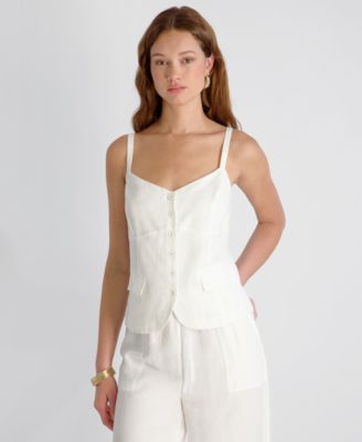 Women's Cooper Linen Tailored V-Neck Cami Top