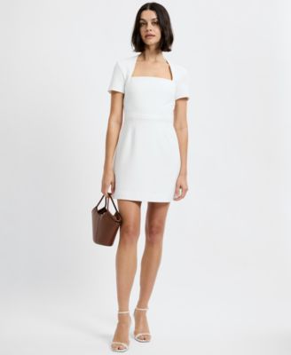 Women's Short-Sleeve Square Neck Mini Dress