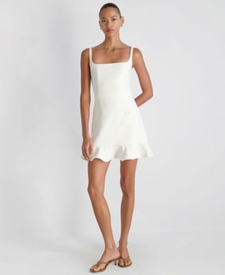 Women's Whisper Square Neck Frill Hem Mini Dress
