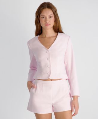 Women's Halsey V-Neck Twill Cropped Fitted Jacket