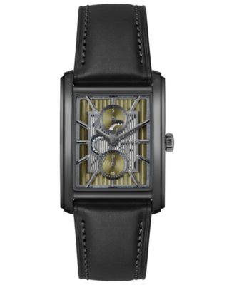 Men's Principle Dress Multi Quartz Multi Black Leather Watch, 42.5mm