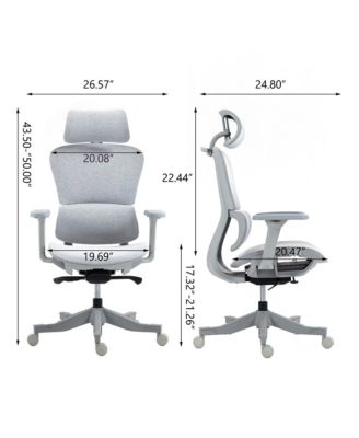 High Back Mesh Office Chair with 4D Armrests & Recline