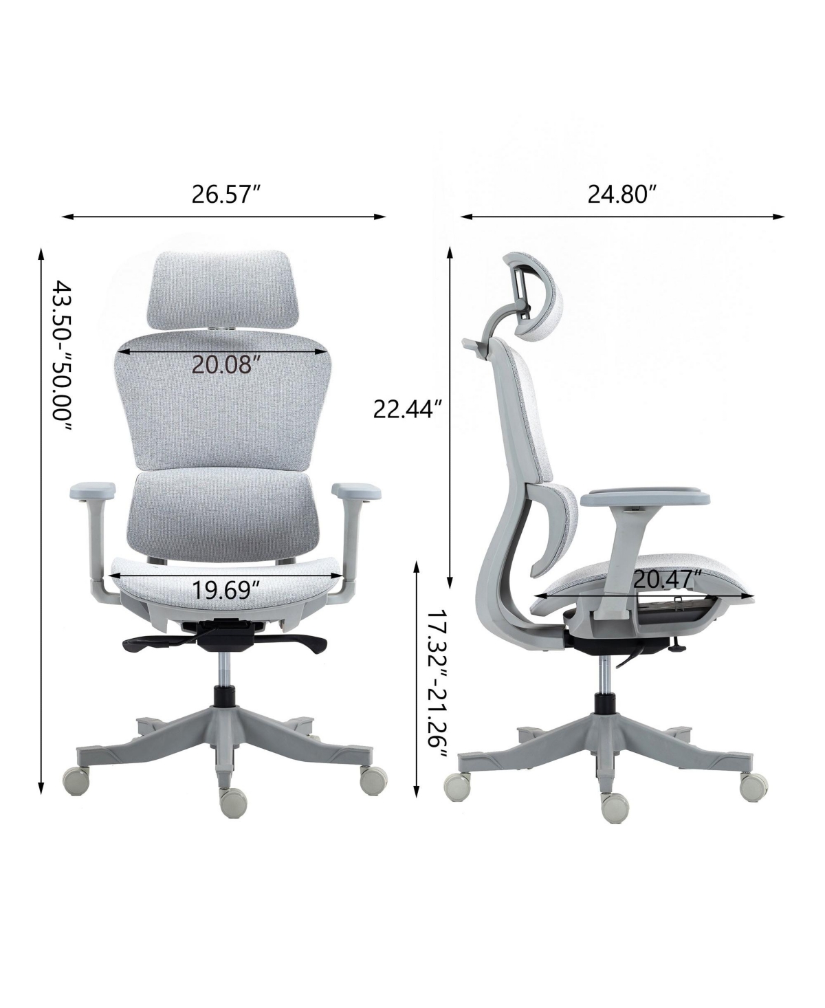 Boyel Living High Back Mesh Office Chair with 4D Armrests & Recline