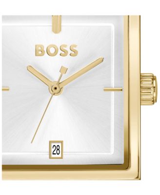 Men's Strivo Quartz Ionic Plated Thin Gold Steel Watch, 25.6mm