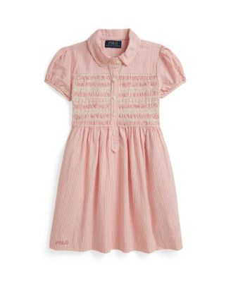 Girls' 2-6X Striped Club Collar Seersucker Dress