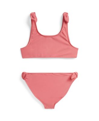 Girls' 7-16 Scoop Neck Bikini Top and Bottom, 2-Piece Set