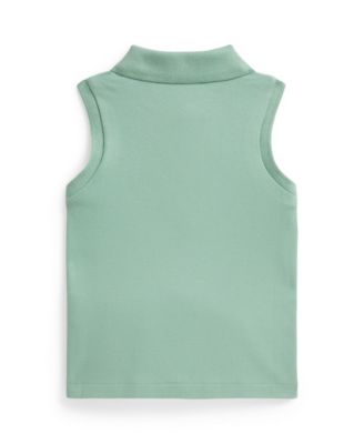 Girls' 2-6X Stretch Mesh Four-Button Placket Polo Shirt