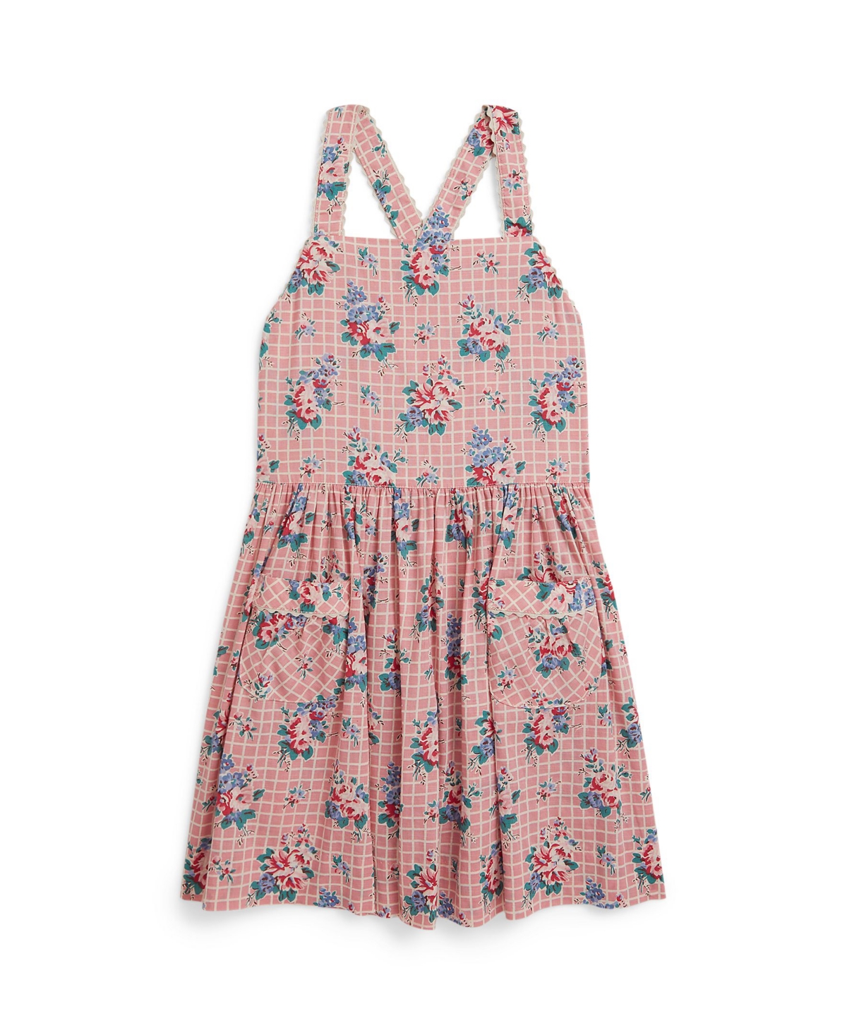 Polo Ralph Lauren Girls' 2-6X Floral-Print Slub Square Neck Dress