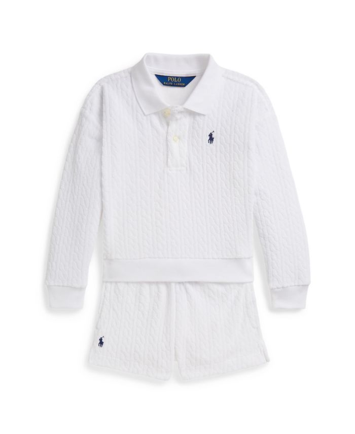 Polo Ralph Lauren Girls' 2-6X Mini-Cable Terry Polo Shirt & Shorts — 2 piece