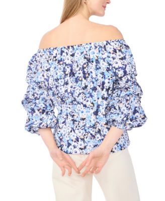 Women's Off-The-Shoulder Bubble Sleeves Top