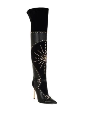 Women's  Medira Pointed Toe Embellished Stiletto Boots