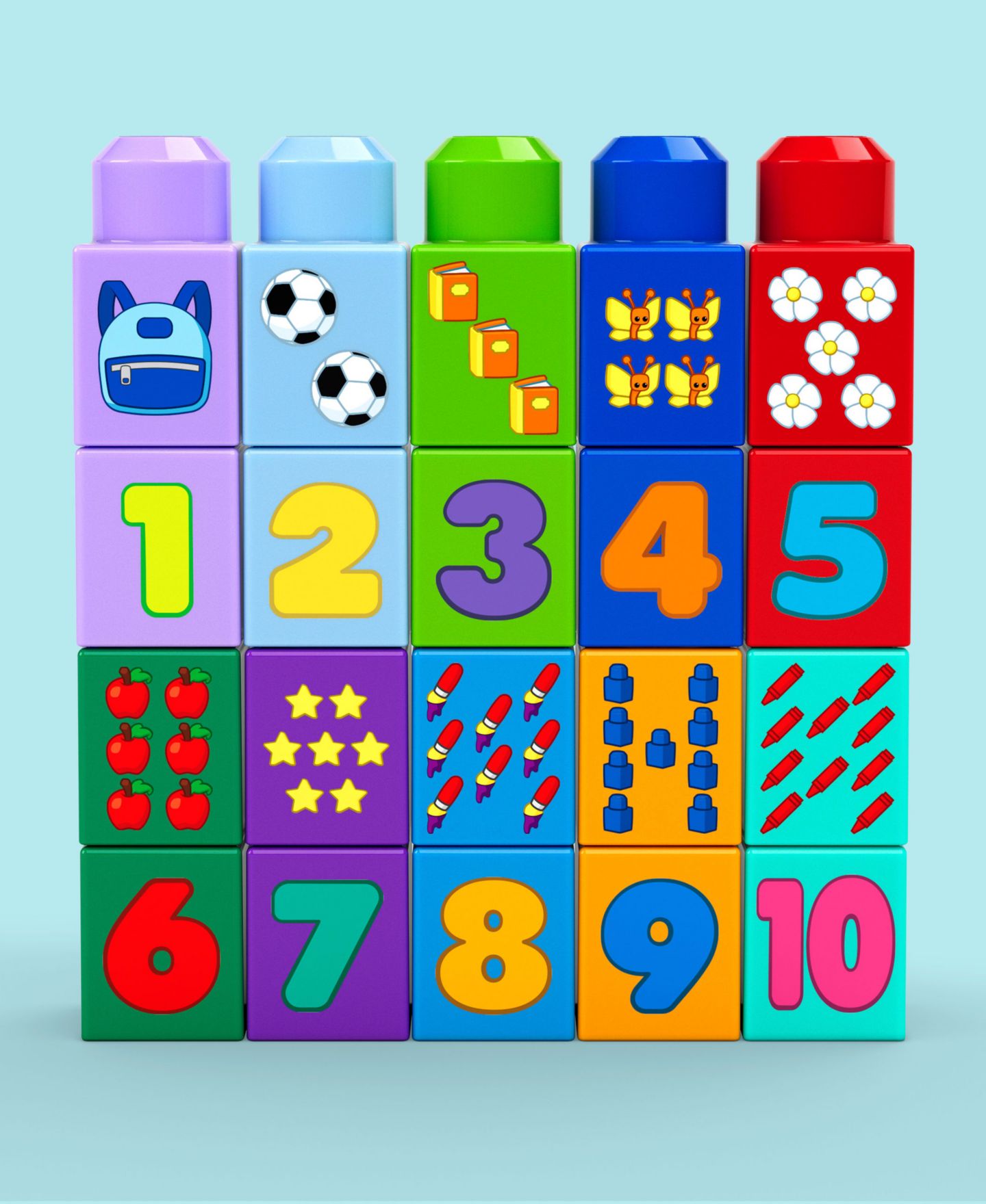 Детские конструкторы Mega Bloks First Builders Build and Count Bus Block Toy, 45 Pieces — фото 5