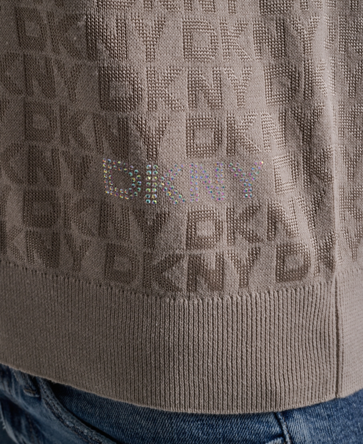 Dkny Jeans Petite Polo Collar Logo Sweater