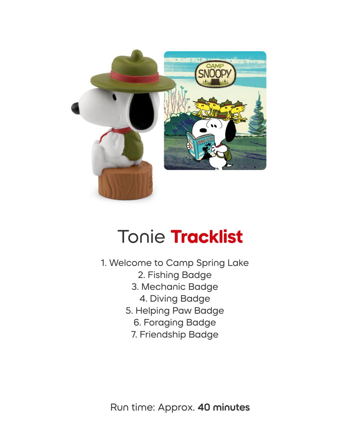 Детская фигурка Tonies Camp Snoopy Tonie Figurine — фото 6