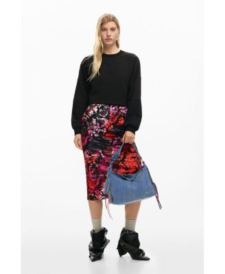 Women's Big denim heart bag