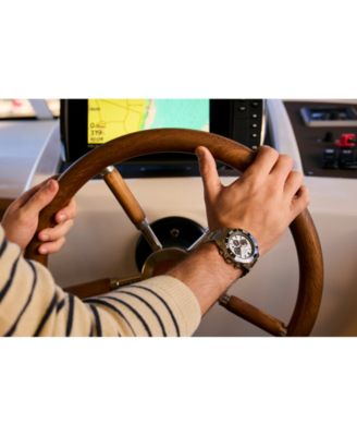 Men's Endeavor Chronograph Silver-Tone Stainless Steel Bracelet Watch, 43mm