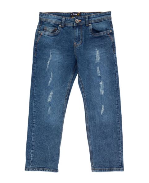 Джинсы Raw X Distressed Neon Stitch для мальчиков, цвет: Синий