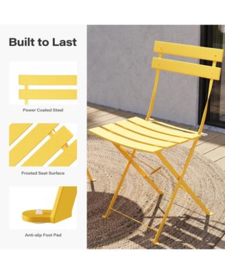 Outdoor teak folding three-piece set