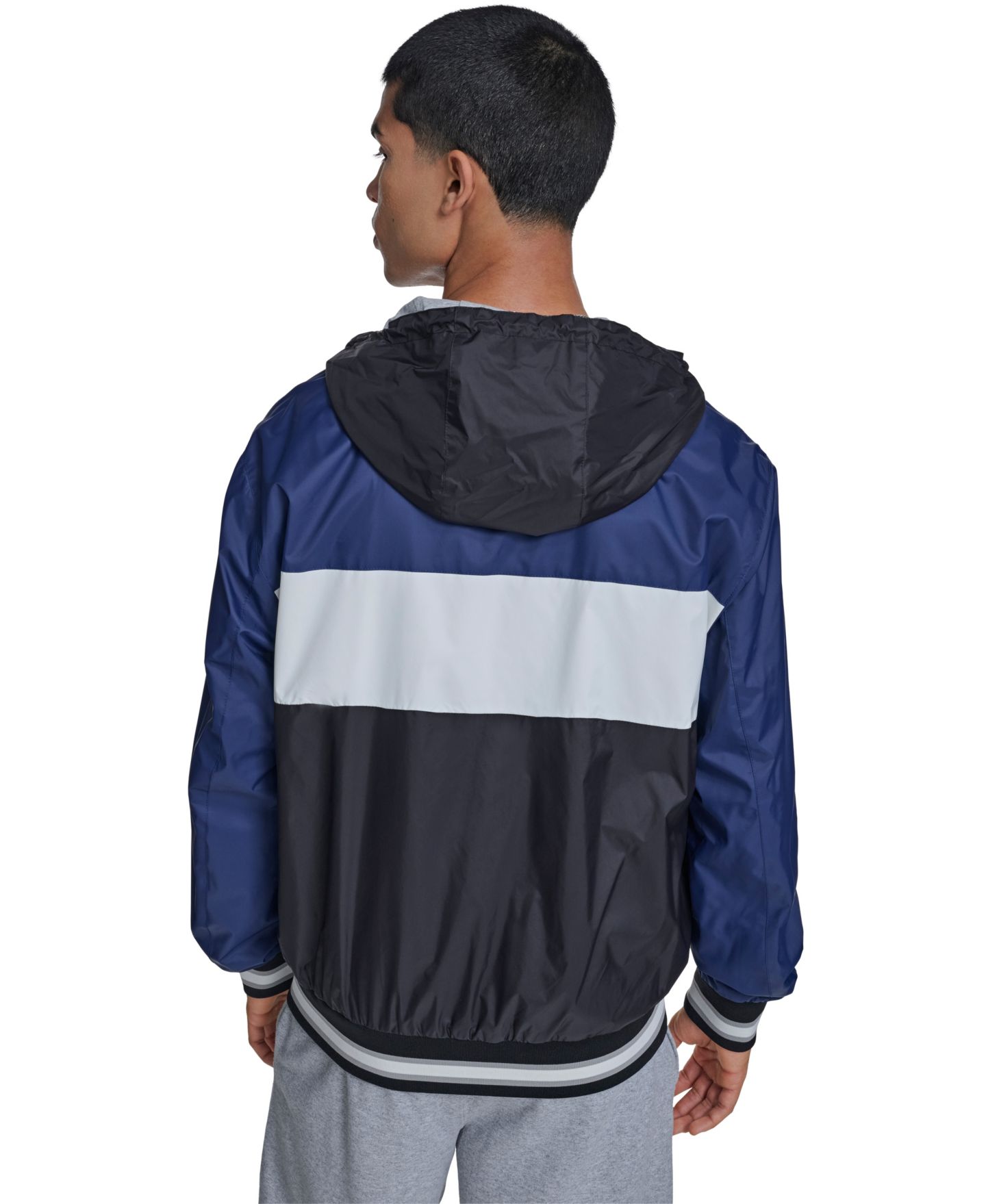 Мужская куртка Champion Retro Hooded Rain, цвет: Чёрный / Белый — фото 6